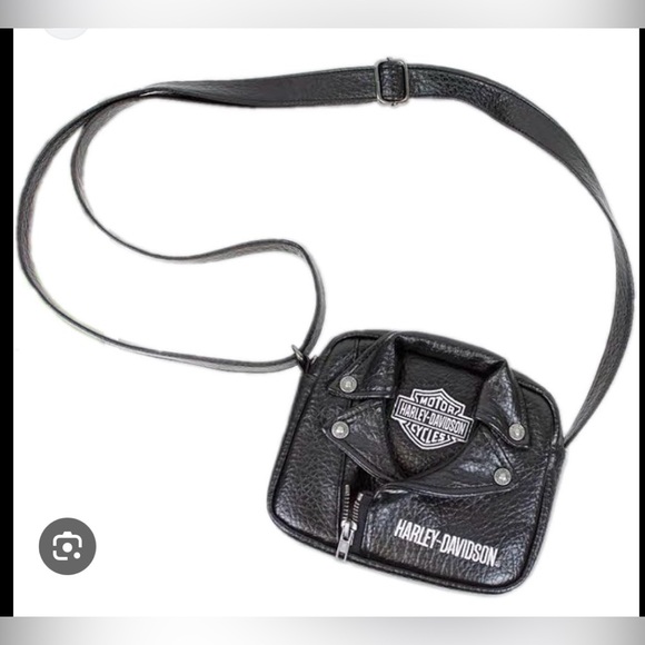 Harley-Davidson Handbags - Harley-Davidson Girls' PU Biker Jacket Style Crossbody Bag, Black 7130762
